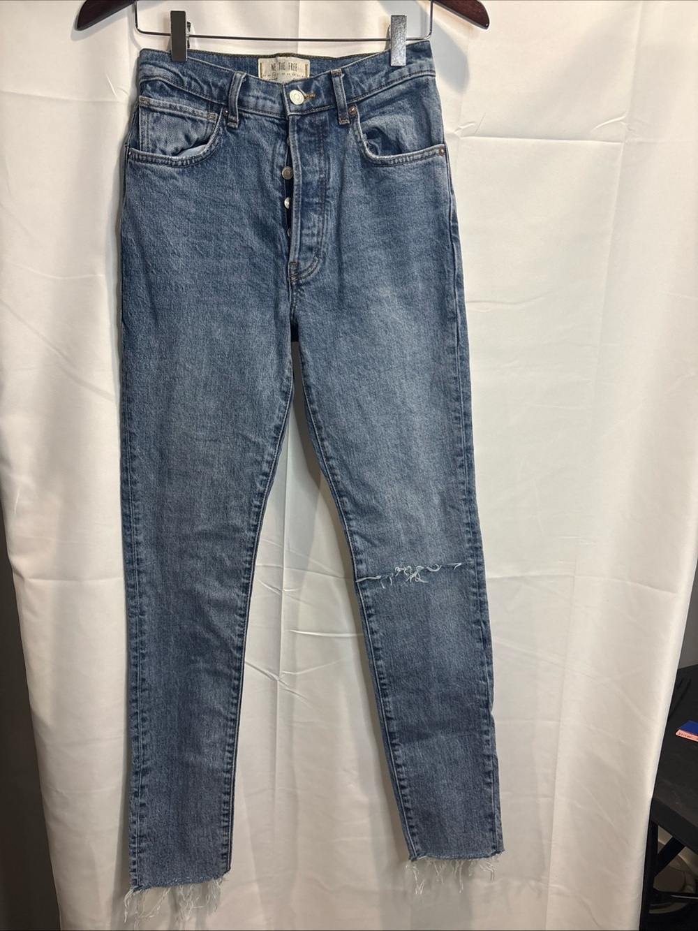 We The Free High-Rise Blue Button-Fly Women's Jeans